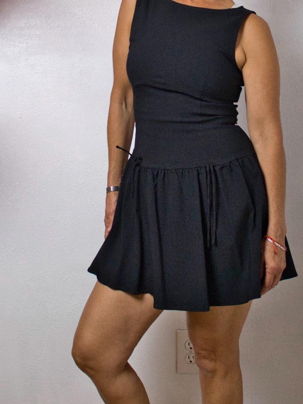 Sleeveless Bow Embellished Drop Waist Minidress Madden Girl
